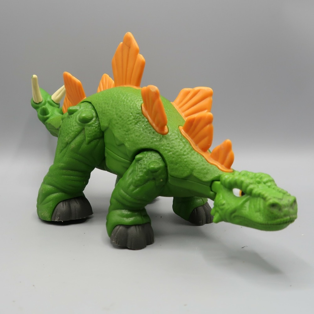 Imaginext Stegosaus Mattel‎ Dinosaur Green & Orange 11" Long 2012